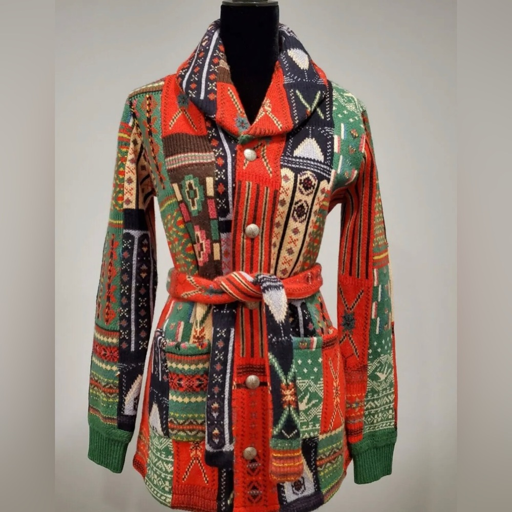 RRL Ralph Lauren Hand Knit Shawl Cardigan | Size 2